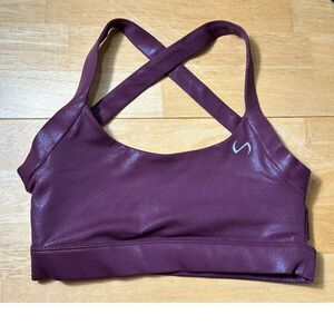 TLF Women's Size Medium Diamond Sports Bra Purple Strappy Metallic